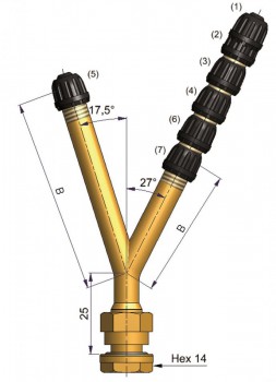 Вентиль латунный б/к длина 80 R-1898-3